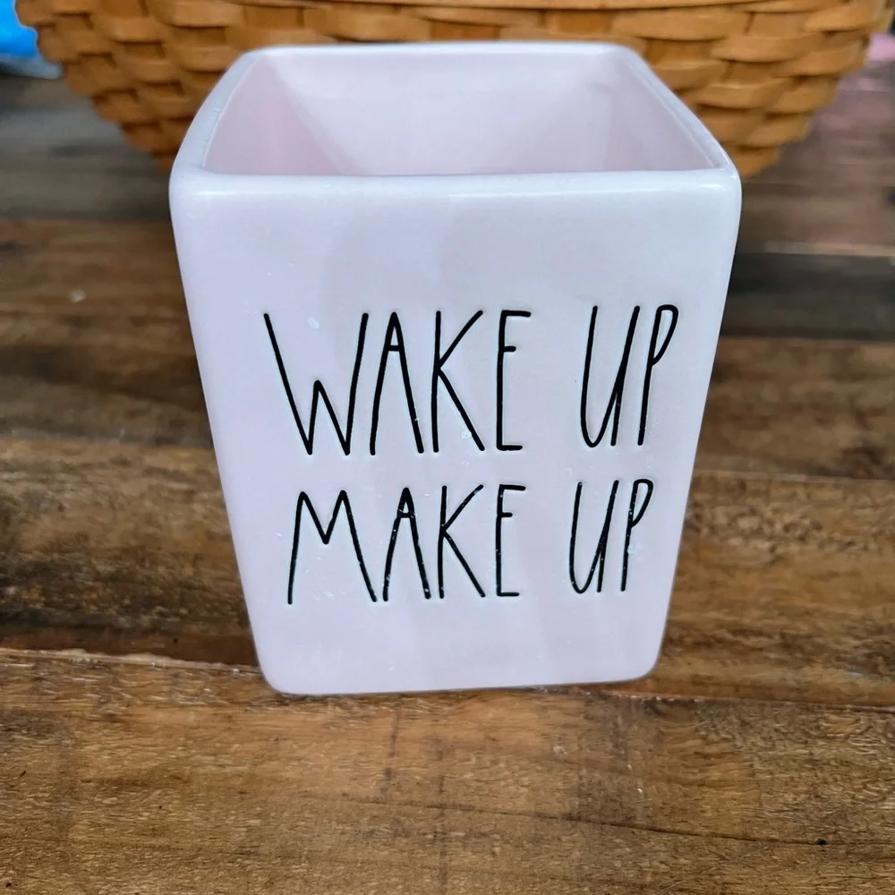 Rae Dunn Artisan Collection Wake Up Make Up Ceramic Storage Vessel